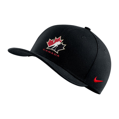 NIKE TEAM CANADA SWOOSH BLACK FLEX HAT