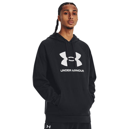 UNDER ARMOUR RIVAL FLEECE BIG LOGO ADULT BLACK PULLOVER HOODIE