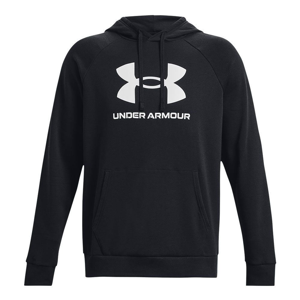 UNDER ARMOUR RIVAL FLEECE BIG LOGO ADULT BLACK PULLOVER HOODIE