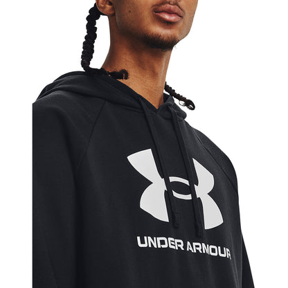 UNDER ARMOUR RIVAL FLEECE BIG LOGO ADULT BLACK PULLOVER HOODIE