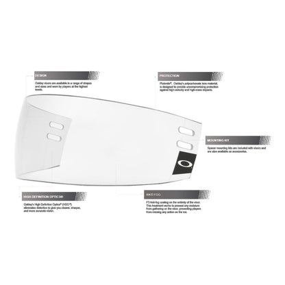 Oakley Certified Hockey Prizm Clear Straight Visor