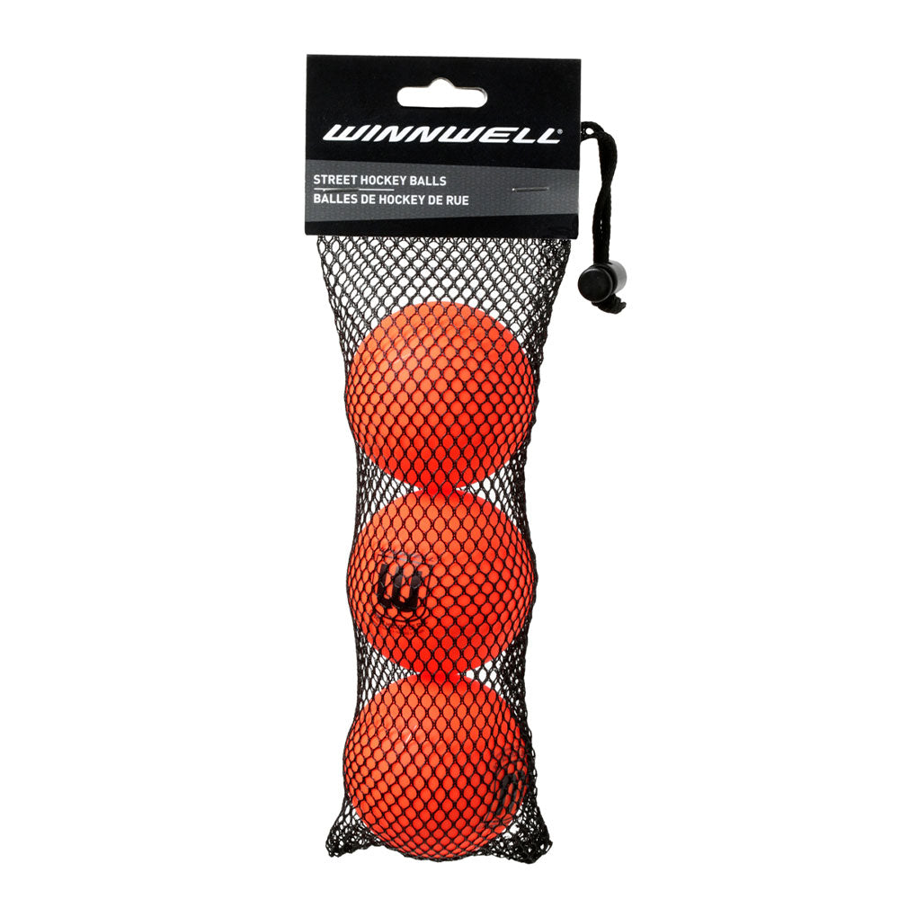Winnwell 65mm 50G Orange Street Hockey Ball - 3 Pack