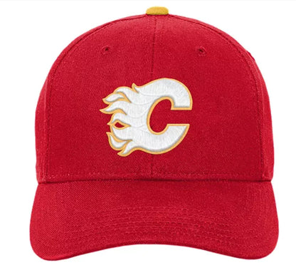 Outerstuff Calgary Flames Youth Precurved Red Snapback Hat