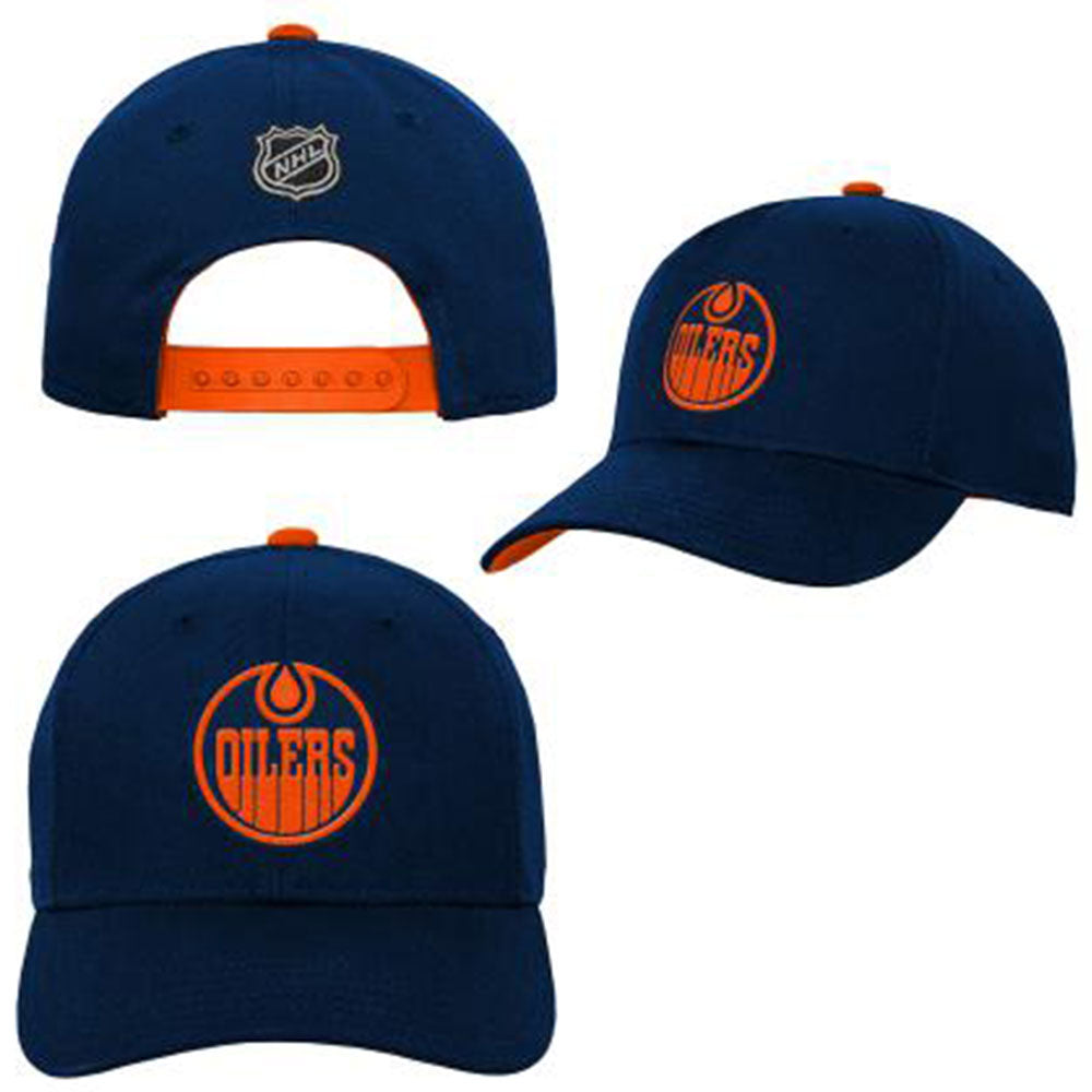 Outerstuff Edmonton Oilers Youth Precurved Blue Snapback Hat