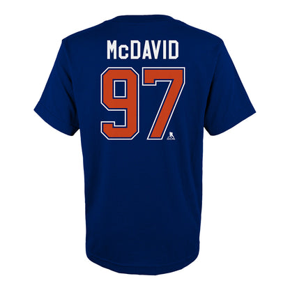 Outerstuff Edmonton Oilers Connor McDavid Name And Number Youth Blue T Shirt