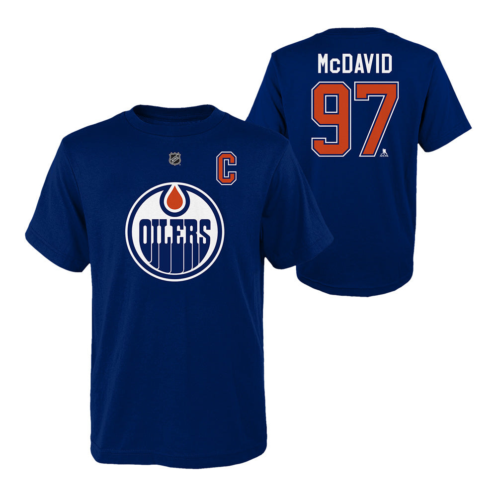 Outerstuff Edmonton Oilers Connor McDavid Name And Number Youth Blue T Shirt