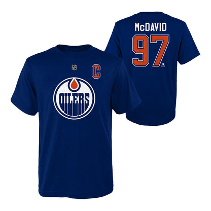 Outerstuff Edmonton Oilers Connor McDavid Name And Number Youth Blue T Shirt