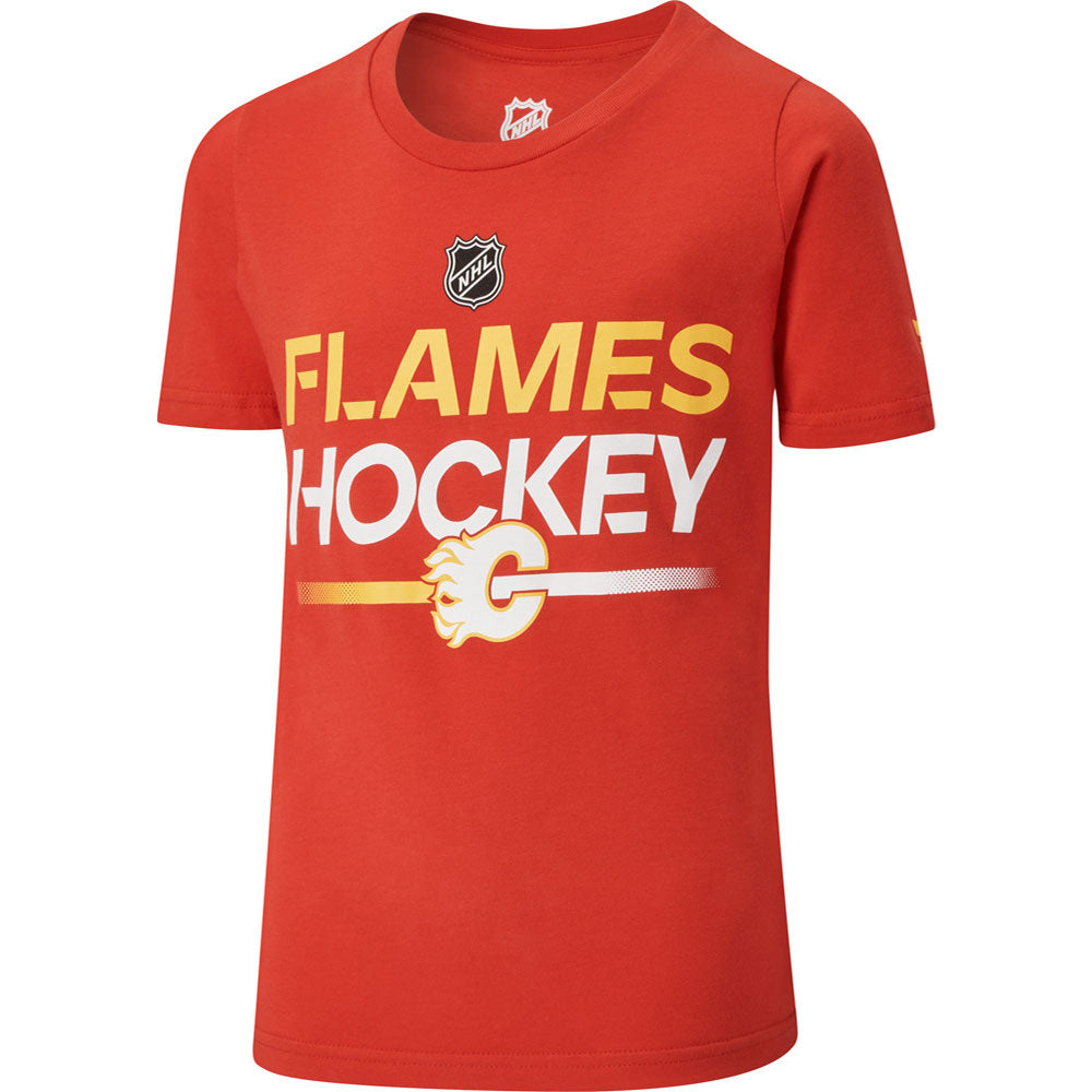 Outerstuff Calgary Flames Authentic Pro Wordmark Youth Red T Shirt