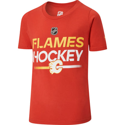 Outerstuff Calgary Flames Authentic Pro Wordmark Youth Red T Shirt