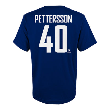 Outerstuff Vancouver Canucks Elias Pettersson Name And Number Youth Blue T Shirt