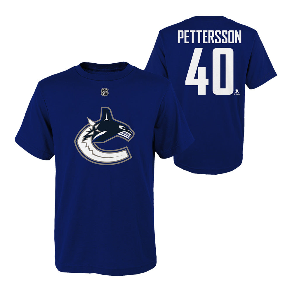 Outerstuff Vancouver Canucks Elias Pettersson Name And Number Youth Blue T Shirt