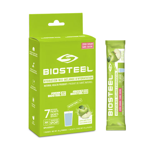 BIOSTEEL HYDRATION SPORTS DRINK MIX 7 COUNT BOX - GREEN APPLE