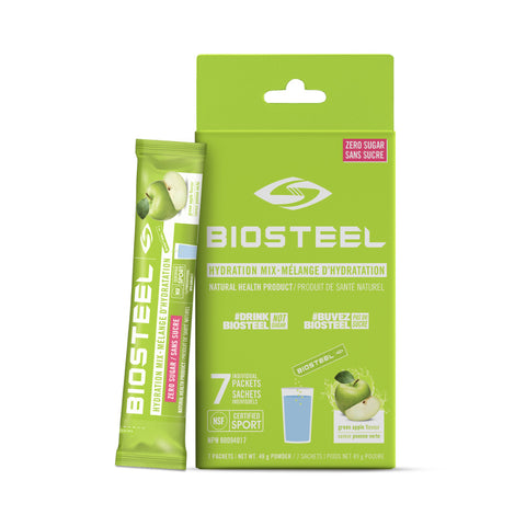 BIOSTEEL HYDRATION SPORTS DRINK MIX 7 COUNT BOX - GREEN APPLE