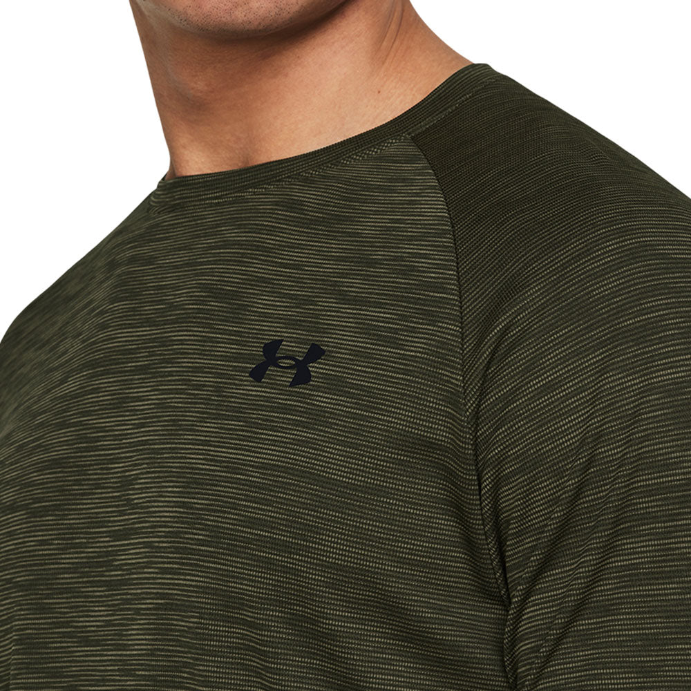UNDER ARMOUR TECH TEXTURED ADULT DARK GREEN T SHIRT