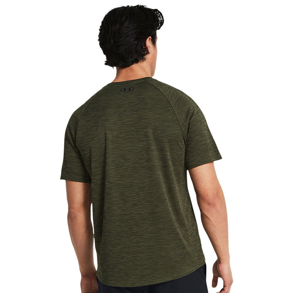 UNDER ARMOUR TECH TEXTURED ADULT DARK GREEN T SHIRT