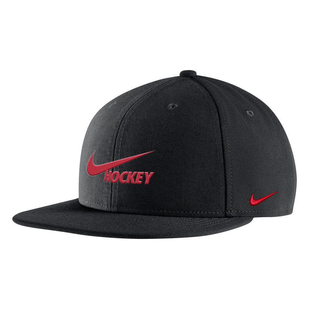 NIKE HOCKEY PRO BLACK FLATBILL SNAPBACK HAT