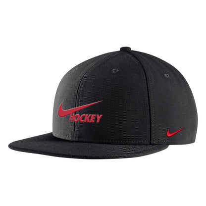 NIKE HOCKEY PRO BLACK FLATBILL SNAPBACK HAT