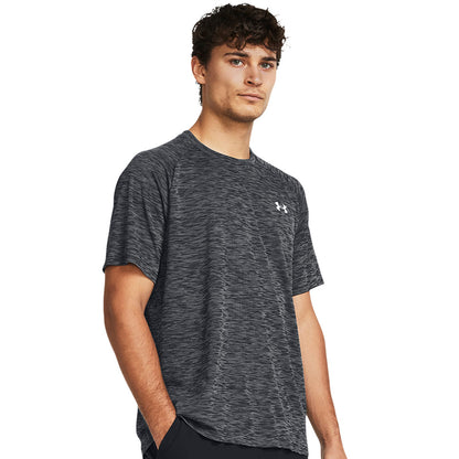 UNDER ARMOUR TECH TEXTURED ADULT BLACK T SHIRT