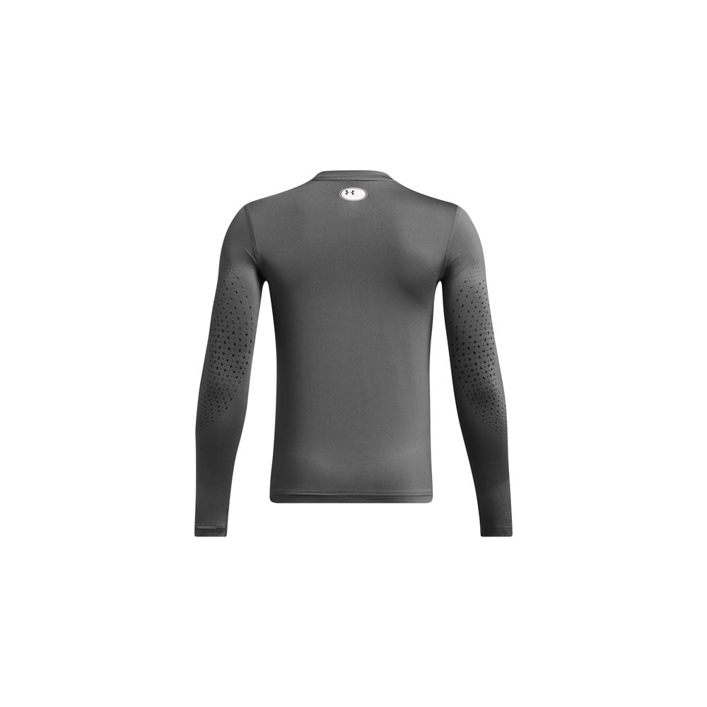 Under Armour Hockey Fitted Grippy Boy's Grey Long Sleeve Shirt