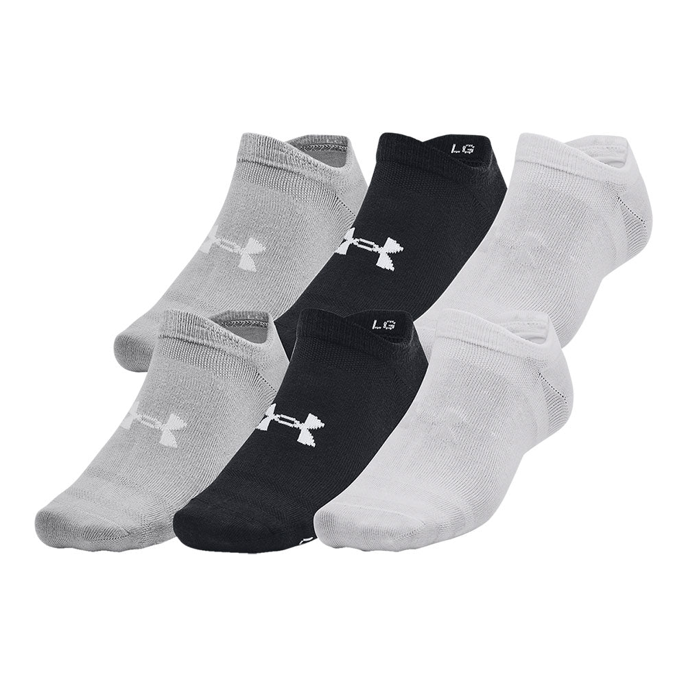 UNDER ARMOUR ESSENTIAL ADULT LIGHTWEIGHT NO SHOW SOCKS - 6 PACK