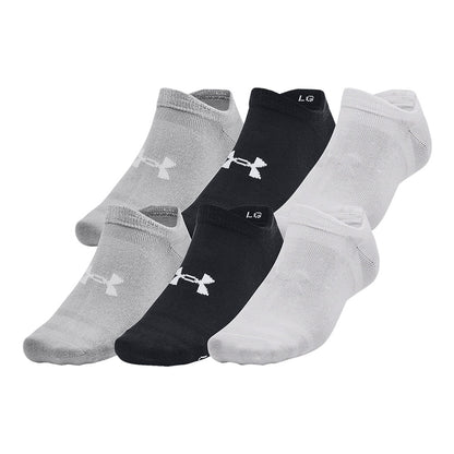 UNDER ARMOUR ESSENTIAL ADULT LIGHTWEIGHT NO SHOW SOCKS - 6 PACK