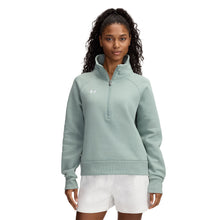 UNDER ARMOUR RIVAL FLEECE WOMEN'S GREEN HALF ZIP SHIRT