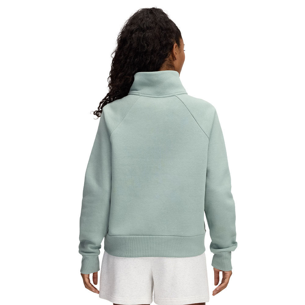 UNDER ARMOUR RIVAL FLEECE WOMEN'S GREEN HALF ZIP SHIRT