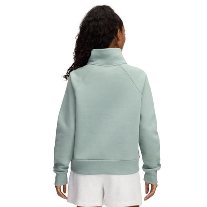 UNDER ARMOUR RIVAL FLEECE WOMEN'S GREEN HALF ZIP SHIRT
