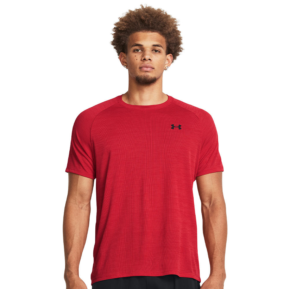 UNDER ARMOUR TECH TEXTURED ADULT RED T SHIRT