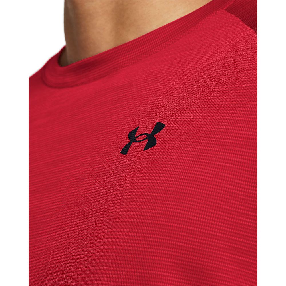 UNDER ARMOUR TECH TEXTURED ADULT RED T SHIRT
