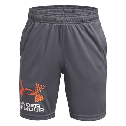 UNDER ARMOUR TECH LOGO KID'S GREY SHORTS