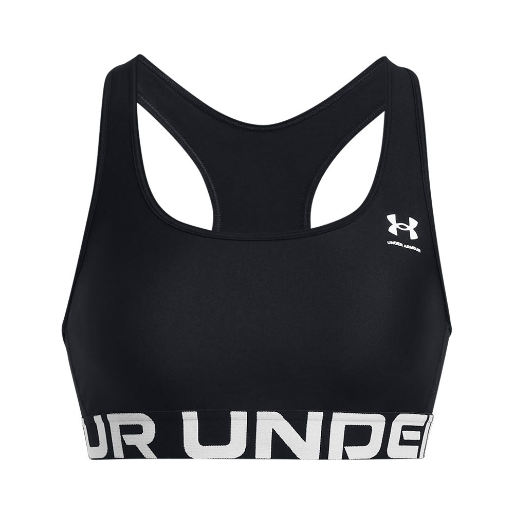 UNDER ARMOUR HEAT GEAR MID BRANDED WOMEN'S BLACK BRA