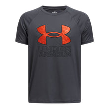 UNDER ARMOUR TECH HYBRID PRINT KID'S GREY T SHIRT