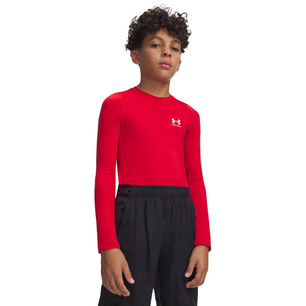 Under Armour Heatgear Boy's Red Long Sleeve Baselayer Shirt
