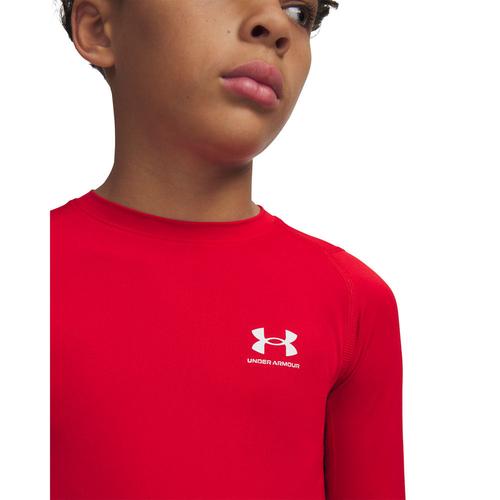 Under Armour Heatgear Boy's Red Long Sleeve Baselayer Shirt