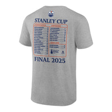 FANATICS EDMONTON OILERS 2025 STANLEY CUP FINAL ROSTER MEN'S GREY T SHIRT