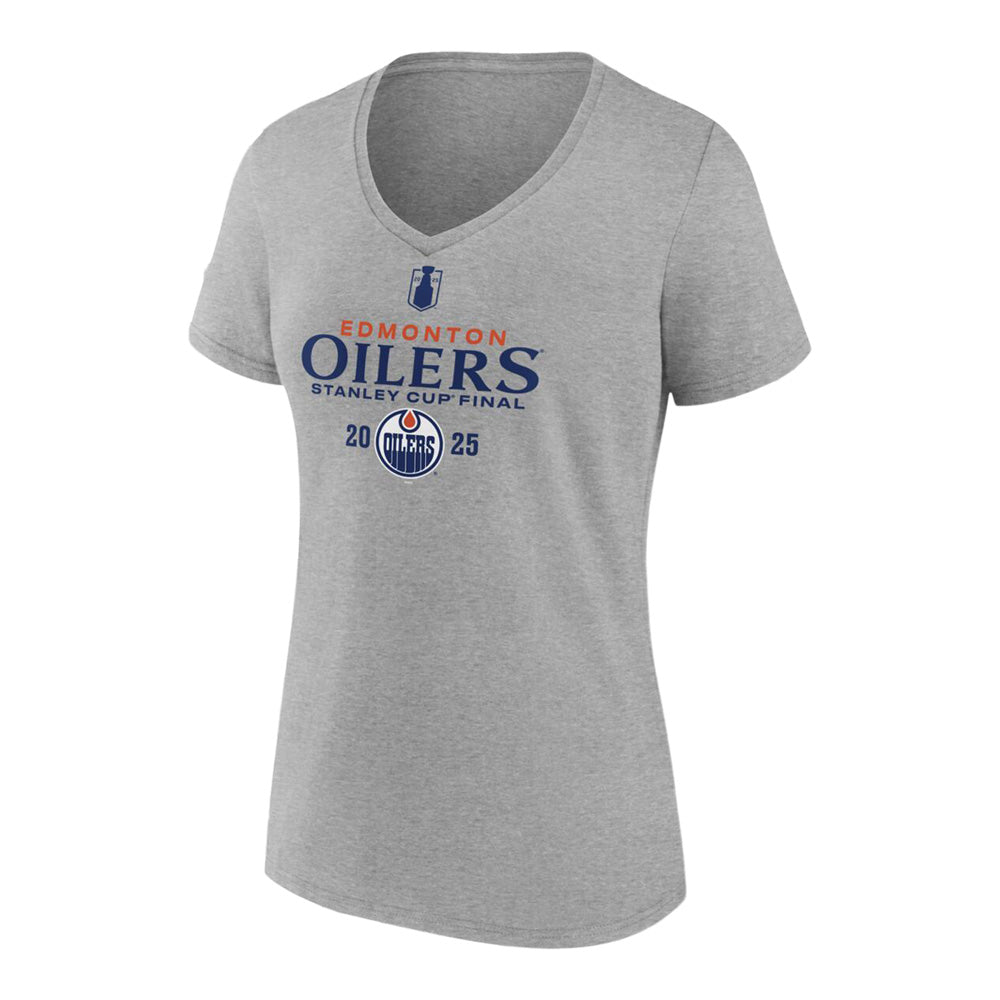 FANATICS EDMONTON OILERS 2025 STANLEY CUP FINAL ROSTER WOMEN'S GREY T SHIRT