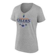 FANATICS EDMONTON OILERS 2025 STANLEY CUP FINAL ROSTER WOMEN'S GREY T SHIRT