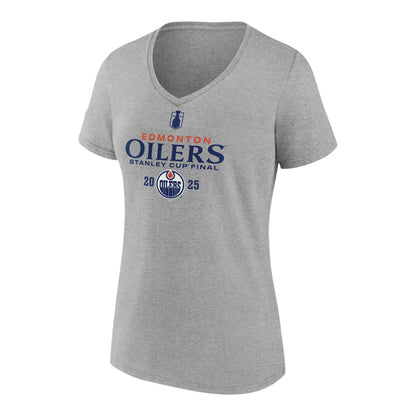 FANATICS EDMONTON OILERS 2025 STANLEY CUP FINAL ROSTER WOMEN'S GREY T SHIRT