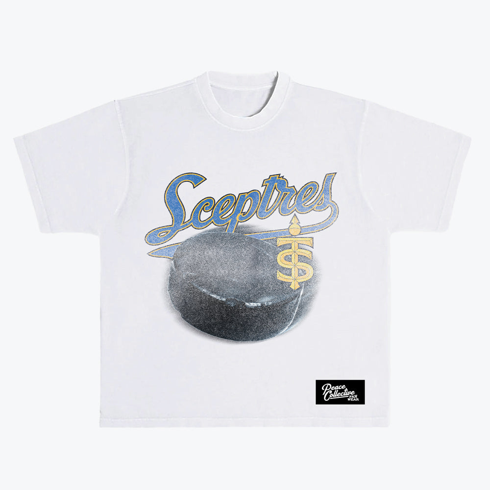Peace Collective Toronto Sceptres Puck Heavyweight White T Shirt