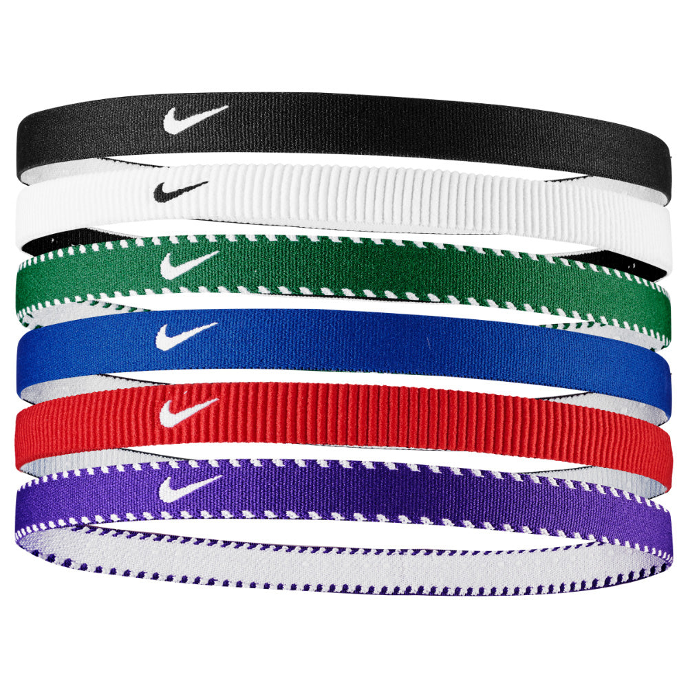 NIKE FLEX CLASSIC HEADBANDS - 6 Pack Black/Red/Blue