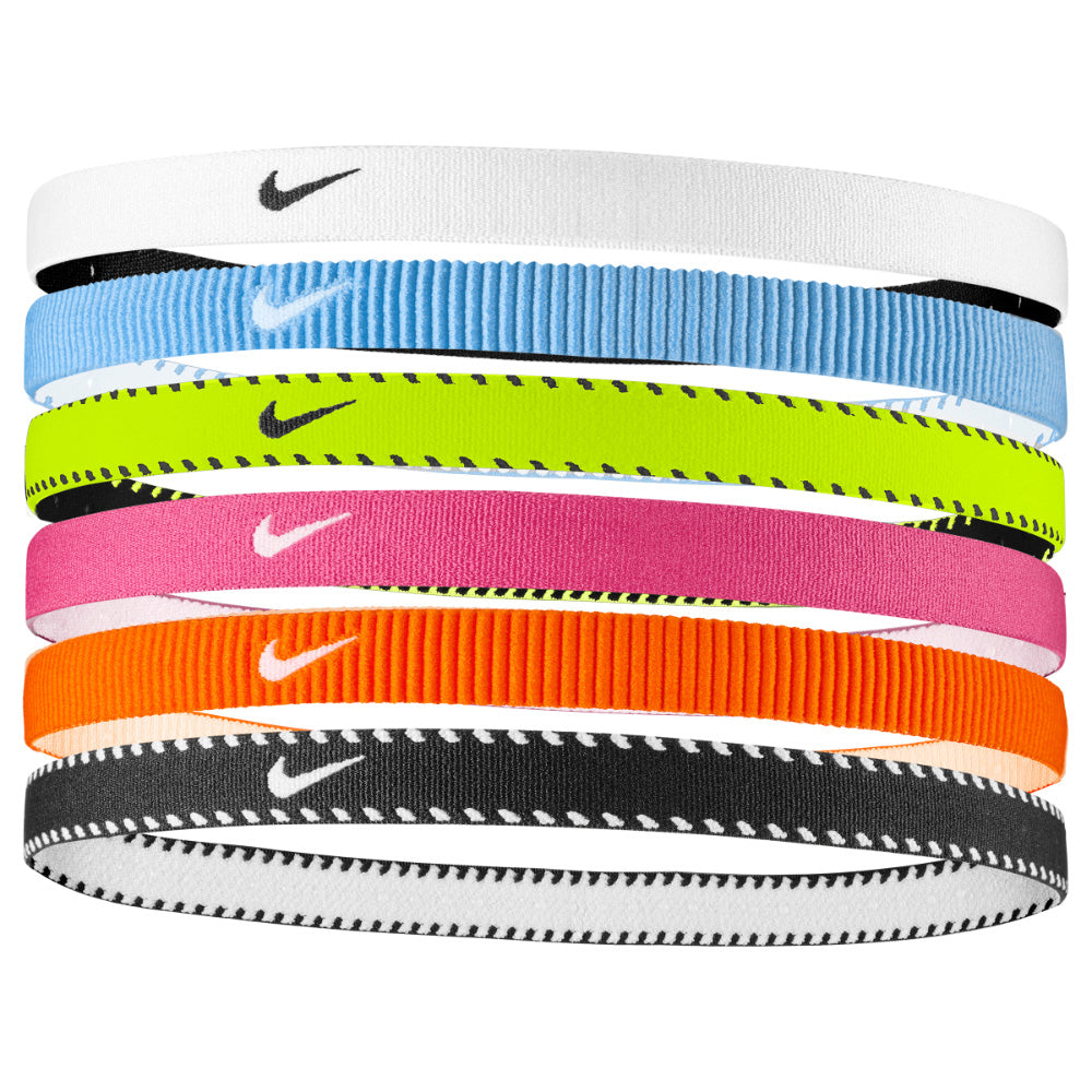 NIKE FLEX HEADBANDS - 6 PACK BLACK/RED/BLUE