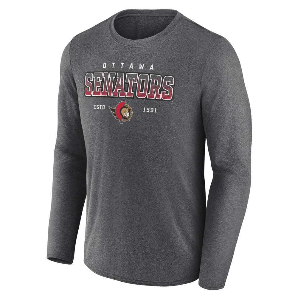 Ottawa Senators Long Sleeve Crew Neck Tee Charcoal