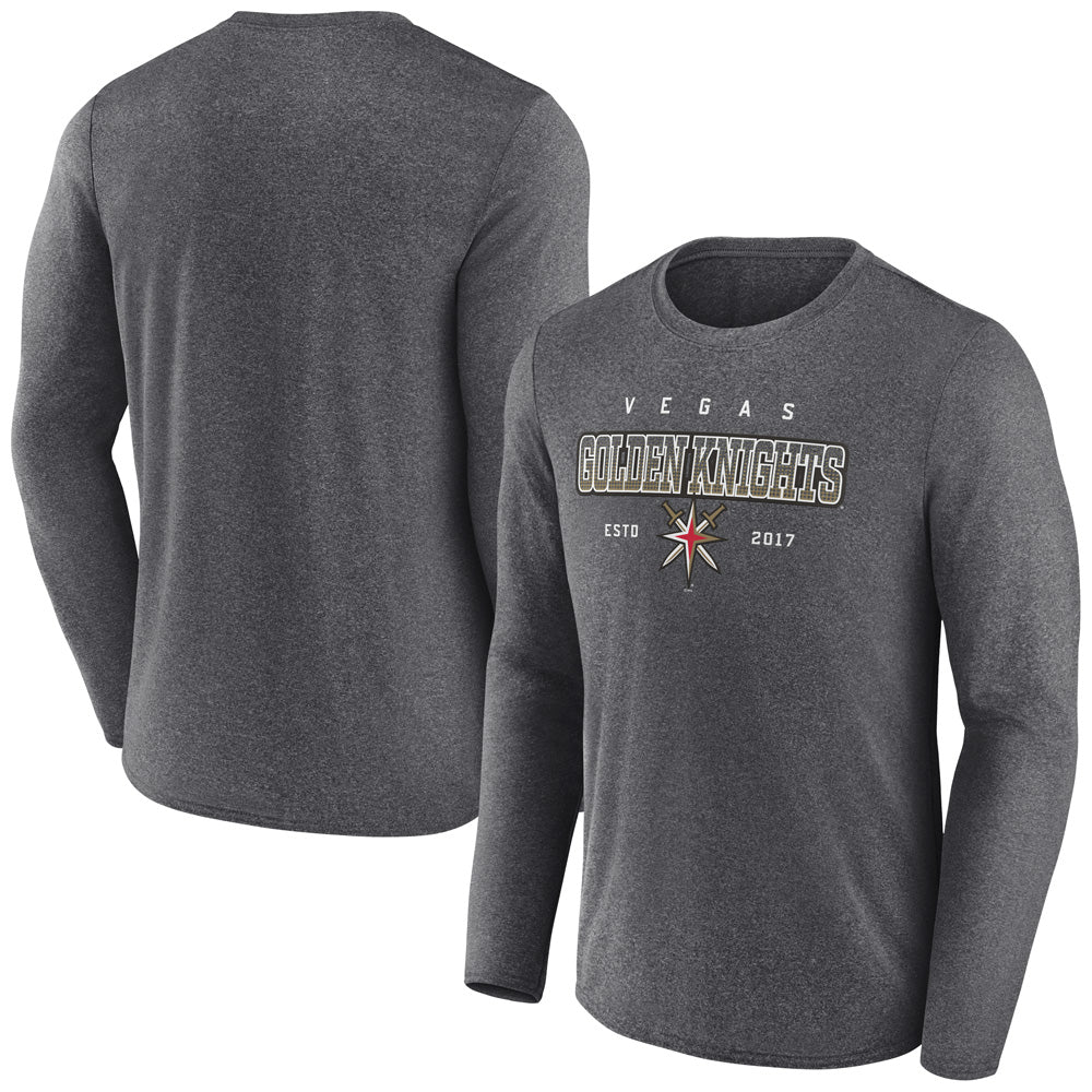 Vegas Golden Knights Long Sleeve Crew Neck T-Shirt Charcoal
