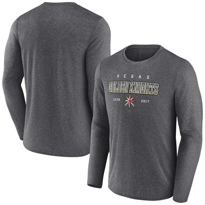 Vegas Golden Knights Long Sleeve Crew Neck T-Shirt Charcoal