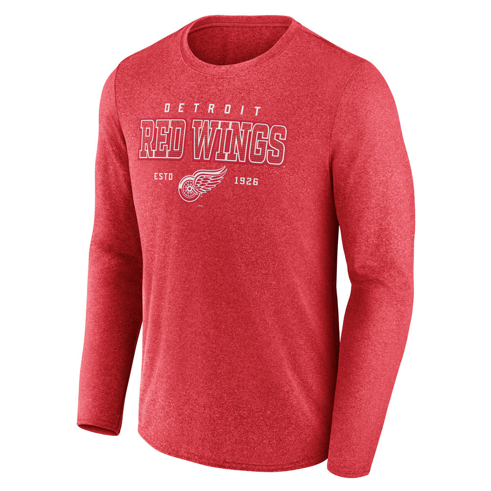 Detroit Red Wings Long Sleeve Crew Neck Tee Athletic Red
