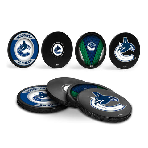 VANCOUVER CANUCKS PUCK COASTER - 4 PACK