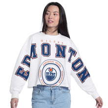 Women's Edmonton Oilers Starter Cropped Crewneck White