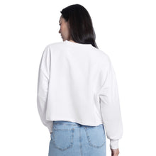 Women's Edmonton Oilers Starter Cropped Crewneck White