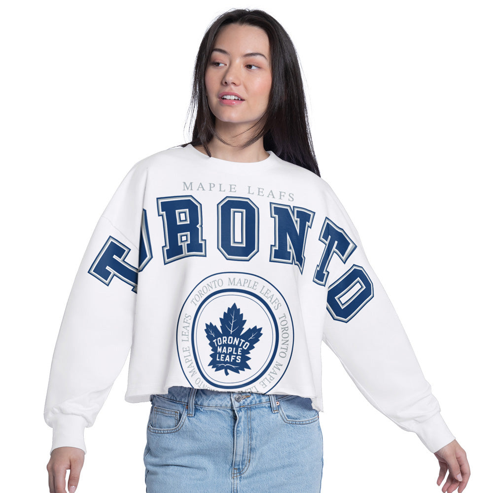 Starter Toronto Maple Leafs Women's Cropped White Crew Shirt